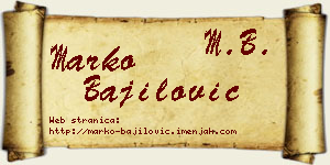 Marko Bajilović vizit kartica